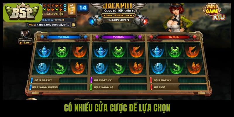 Có nhiều cửa cược để lựa chọn
